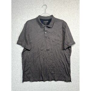 Banana Republic Polo Shirt Men's XL Heather Black 100% Cotton‎ Short Sleeve Golf